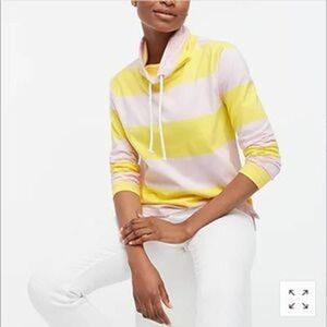 J crew Striped funnel neck top sweatshirt size Large